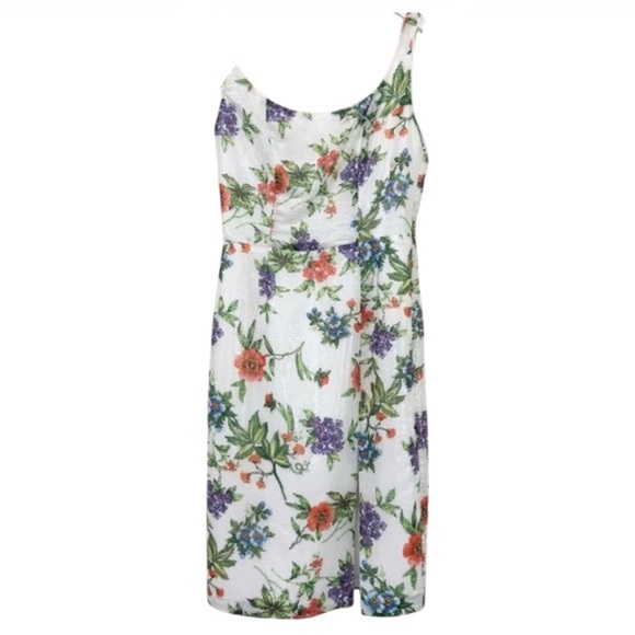 💕 NWT Sequins White Floral Spice Off Shoulder Dress by Black Halo - Picture 2 of 7